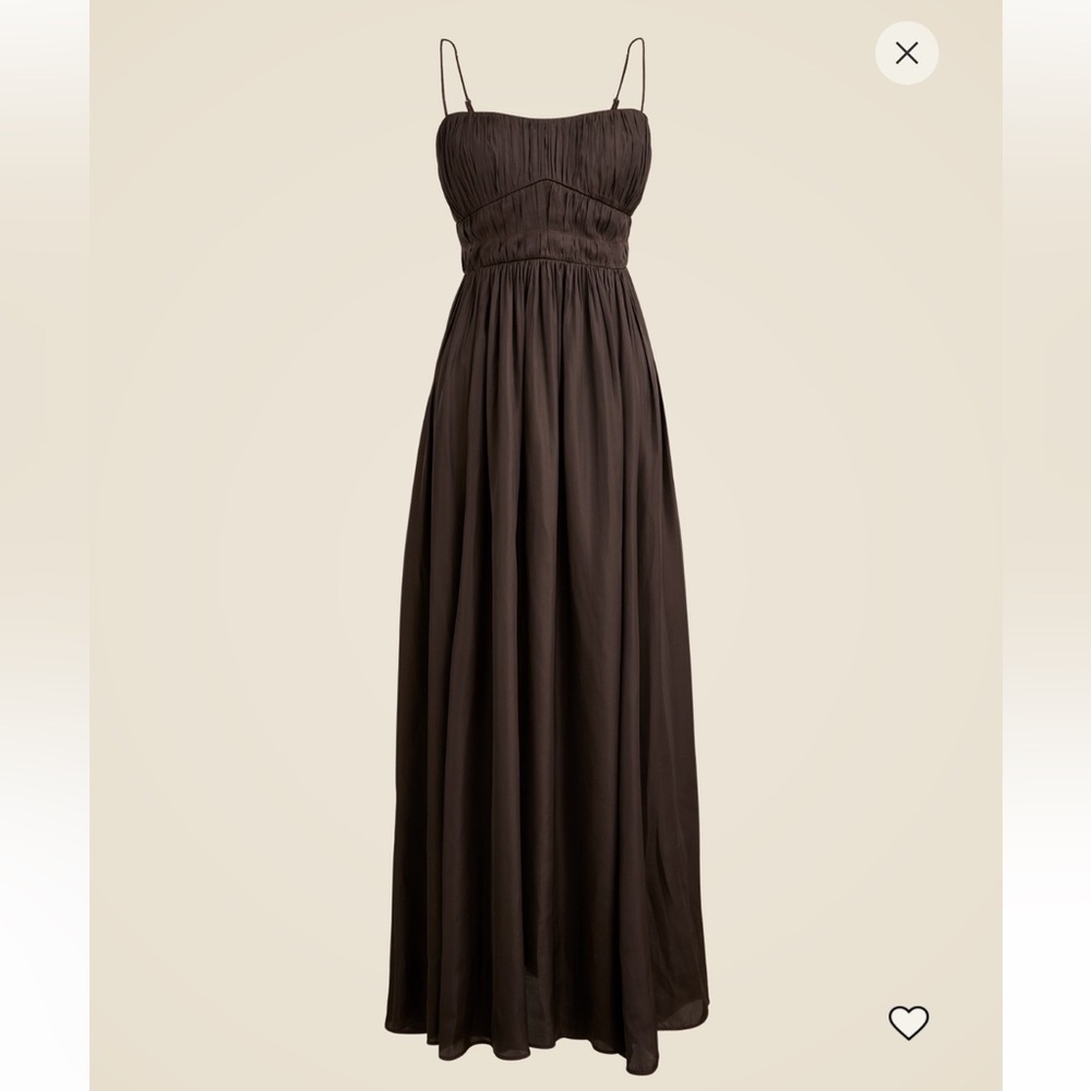 J. Crew Dark Brown Pleated Dress